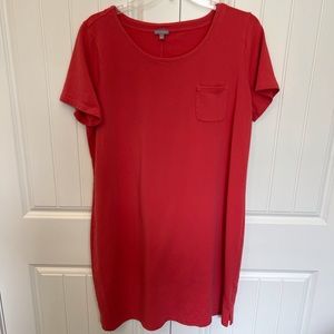 T by Talbots French Terry Dress. Coral. 2X